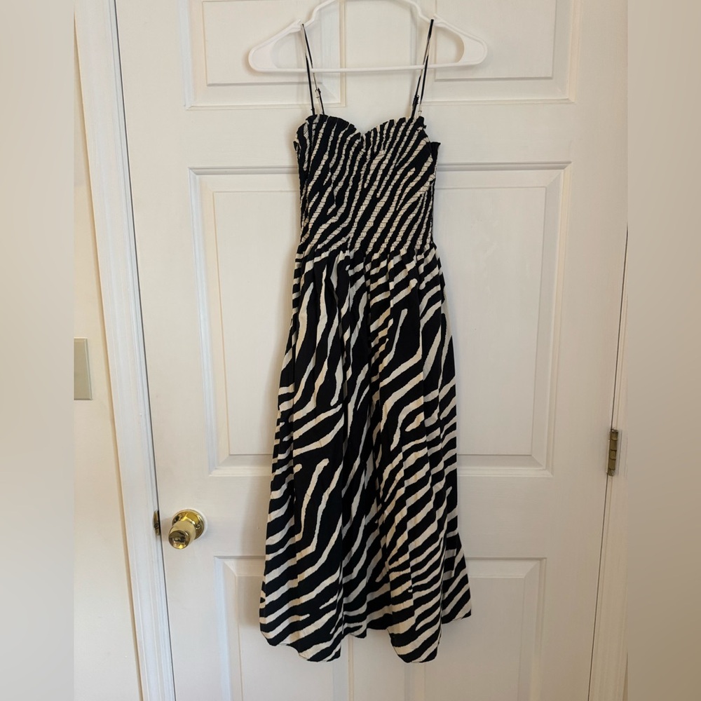 H&M Black and White Zebra Print Maxi Dress